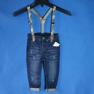 Primark Baby Cuffed Jeans With Suspenders Feature A Distressed Design